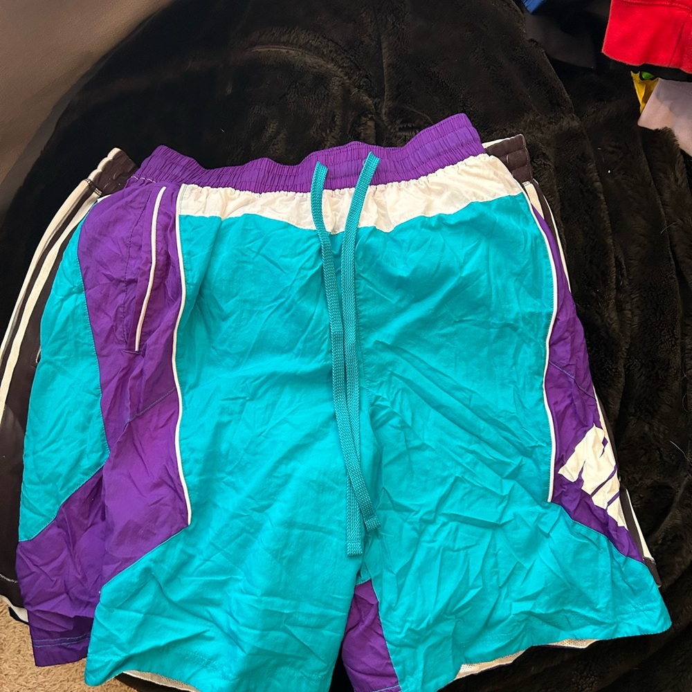 Nike Men's Athletic Shorts - Teal and Purple